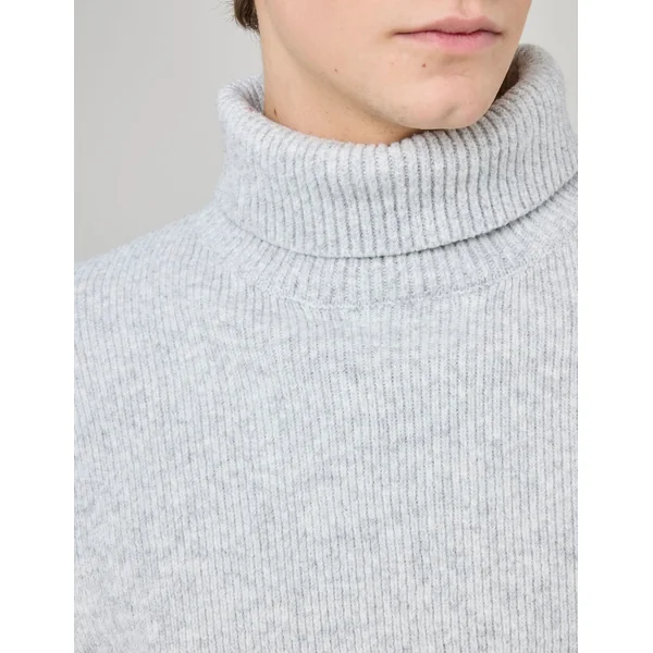 Pull col roulé Gris clair