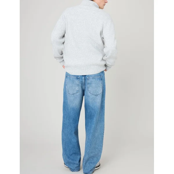 Pull col roulé Gris clair