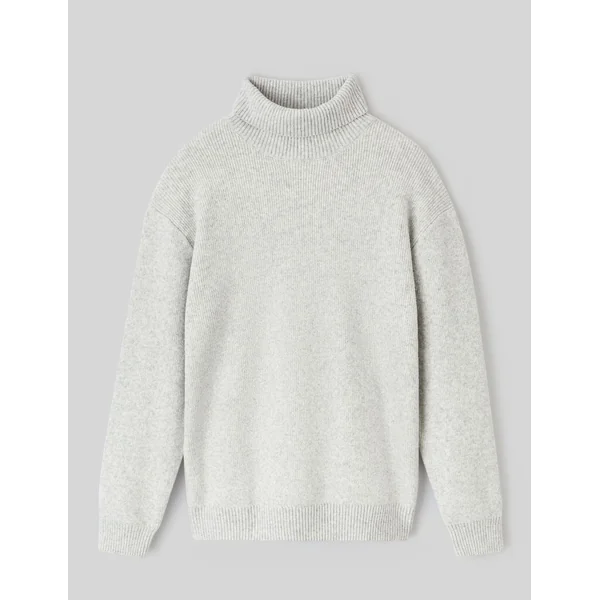Pull col roulé Gris clair