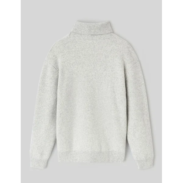 Pull col roulé Gris clair