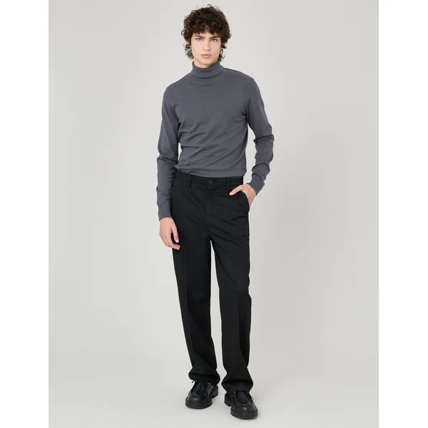 Pull col roulé Gris foncé
