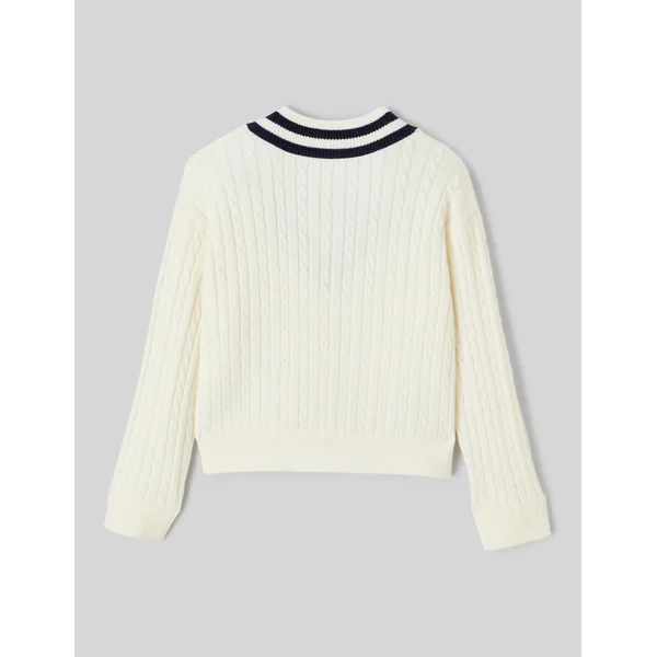Pull col V Blanc écru