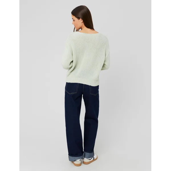 Pull col V Vert clair