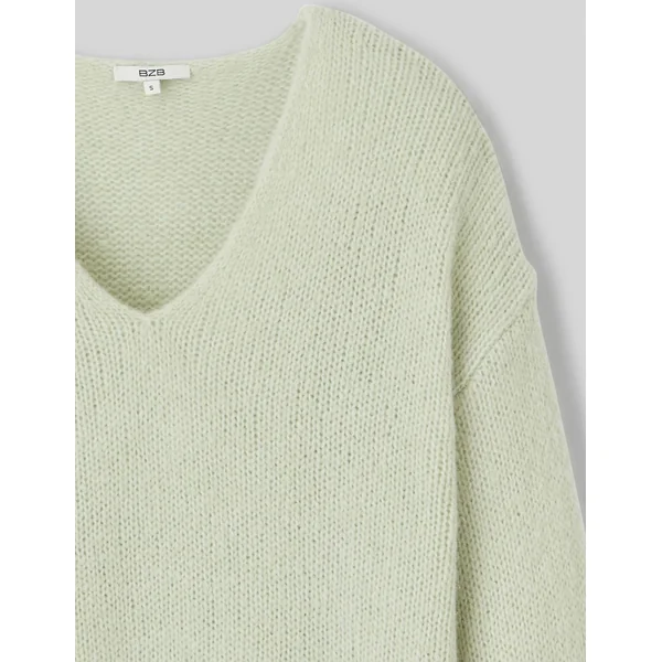 Pull col V Vert clair