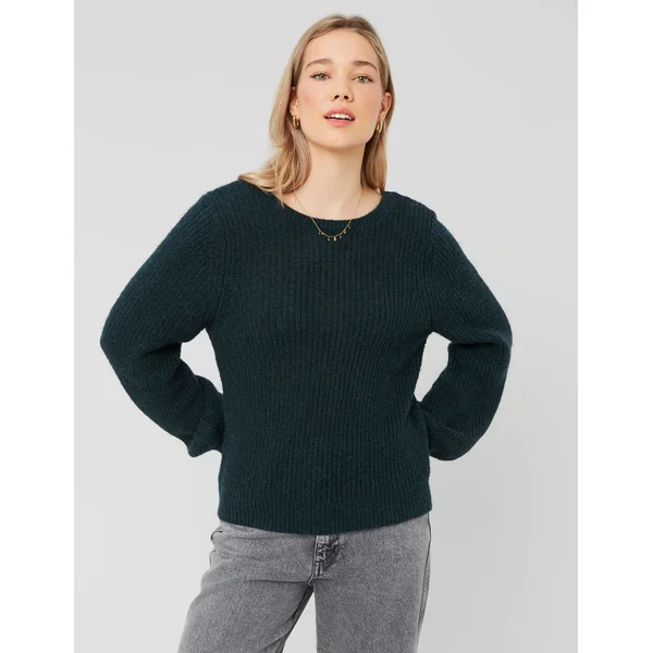 Pull dos nu premium Vert sapin