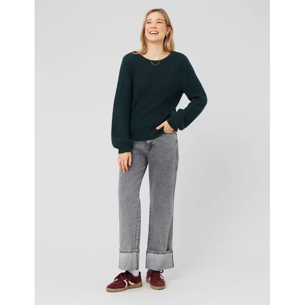 Pull dos nu premium Vert sapin