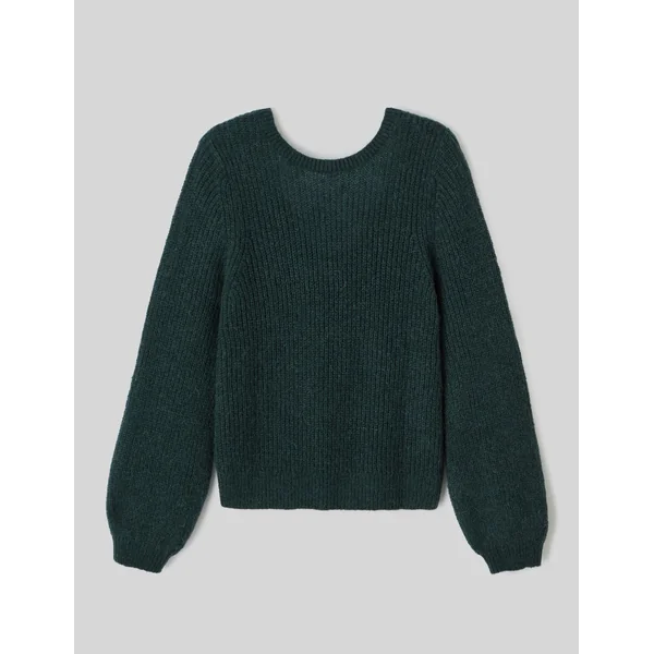 Pull dos nu premium Vert sapin