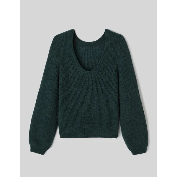 Pull dos nu premium Vert sapin