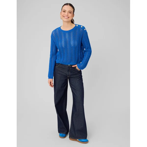 Pull en crochet Bleu foncé