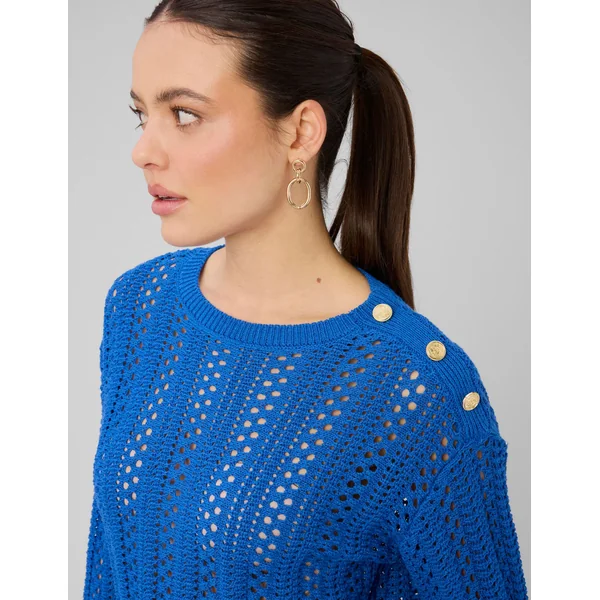 Pull en crochet Bleu foncé