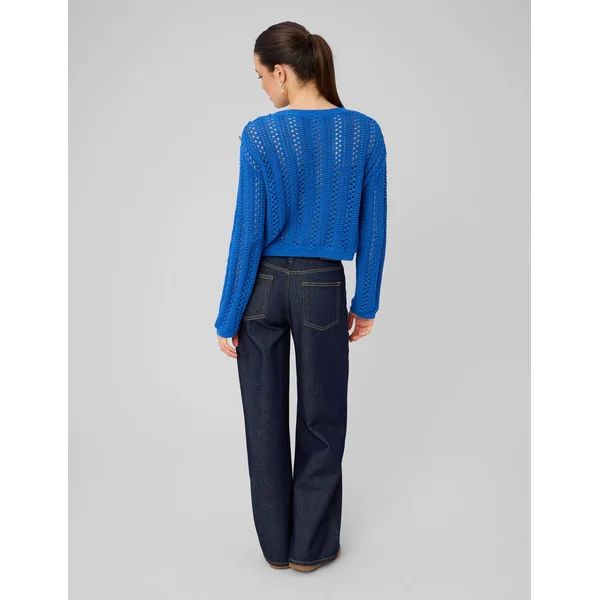 Pull en crochet Bleu foncé