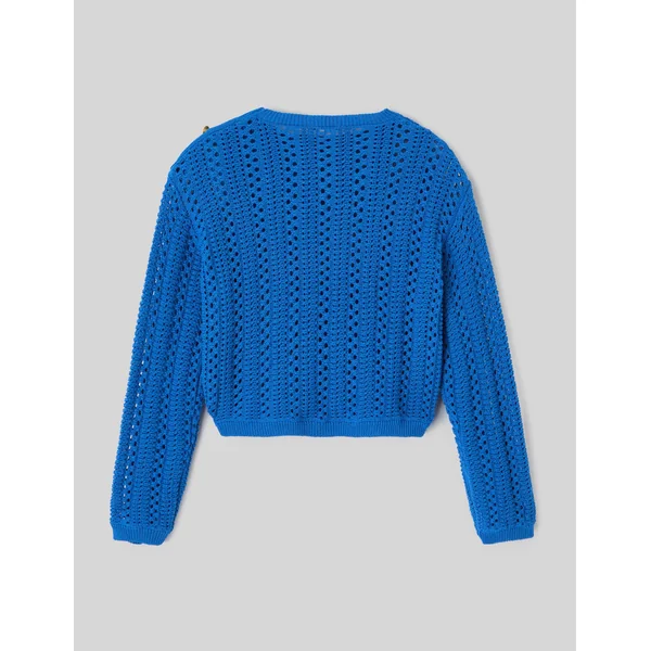 Pull en crochet Bleu foncé