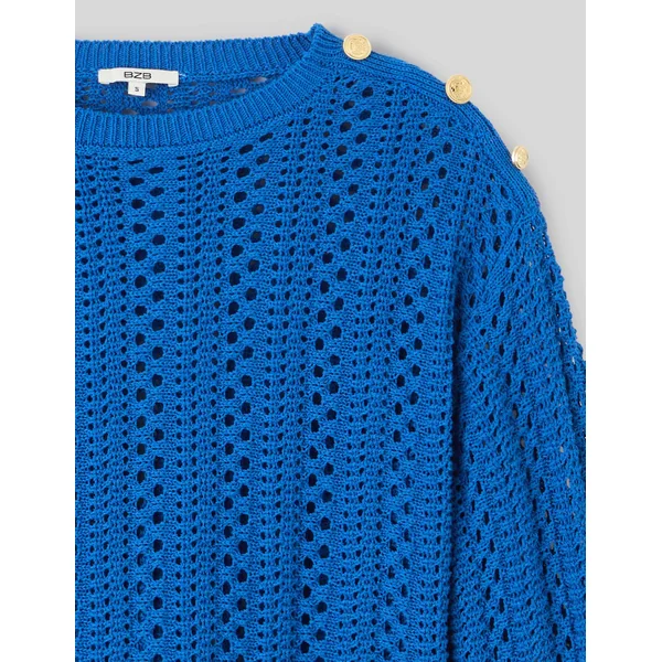 Pull en crochet Bleu foncé
