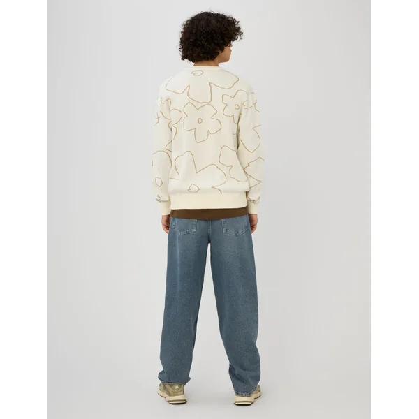 Pull jacquard fleurs Naturel