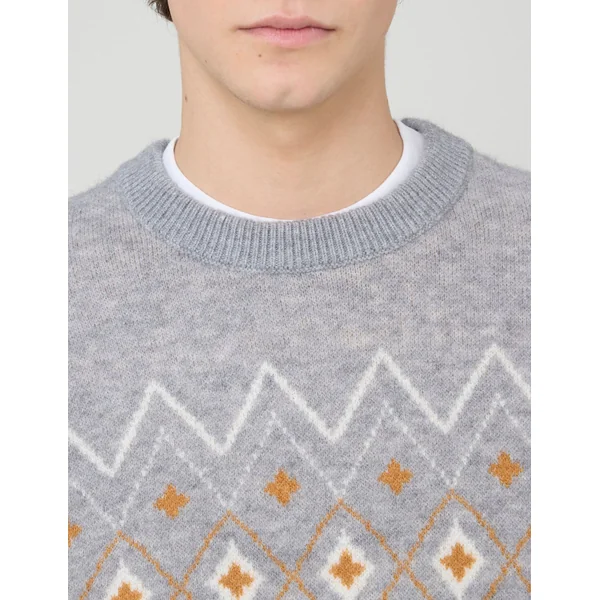 Pull jacquard Gris