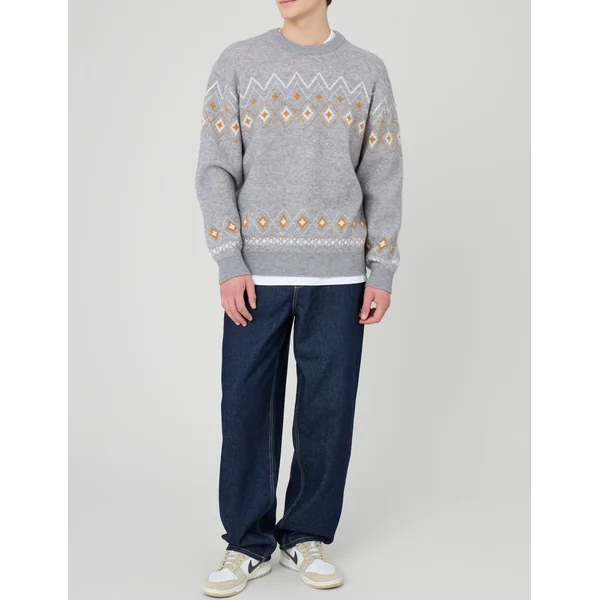 Pull jacquard Gris
