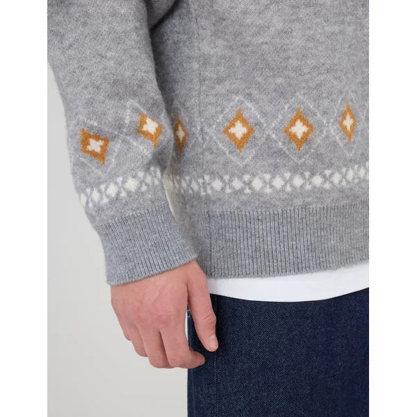 Pull jacquard Gris