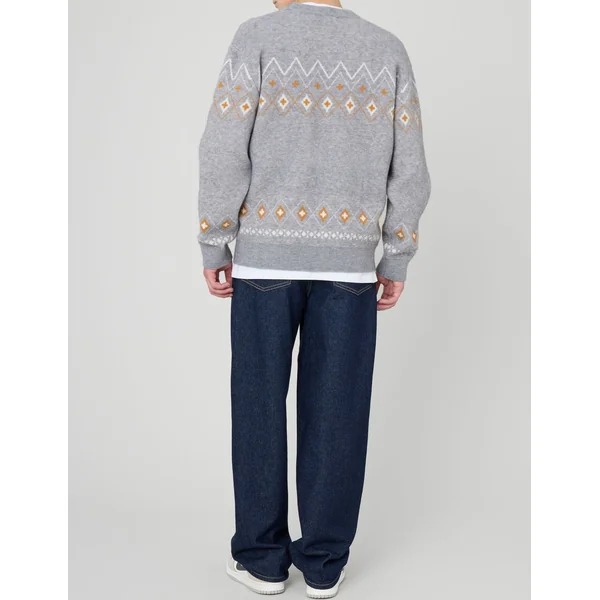 Pull jacquard Gris