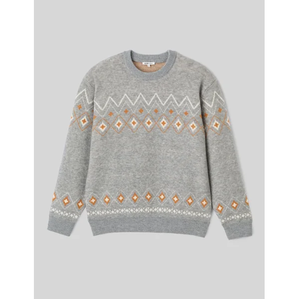 Pull jacquard Gris