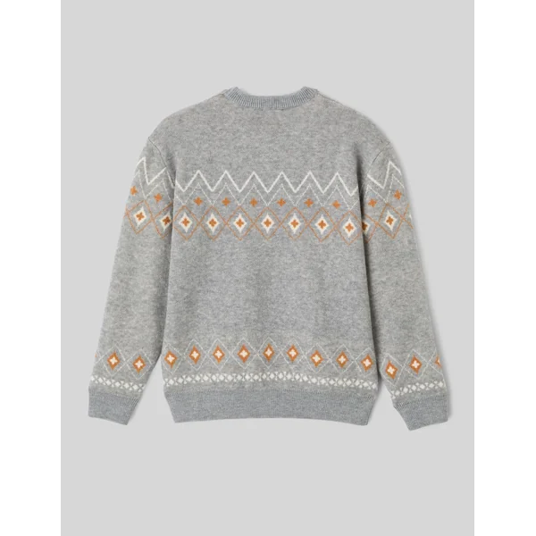Pull jacquard Gris