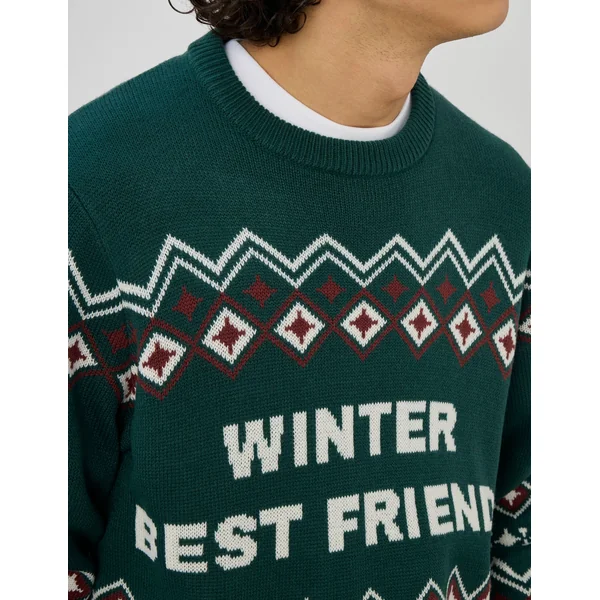 Pull jacquard Vert