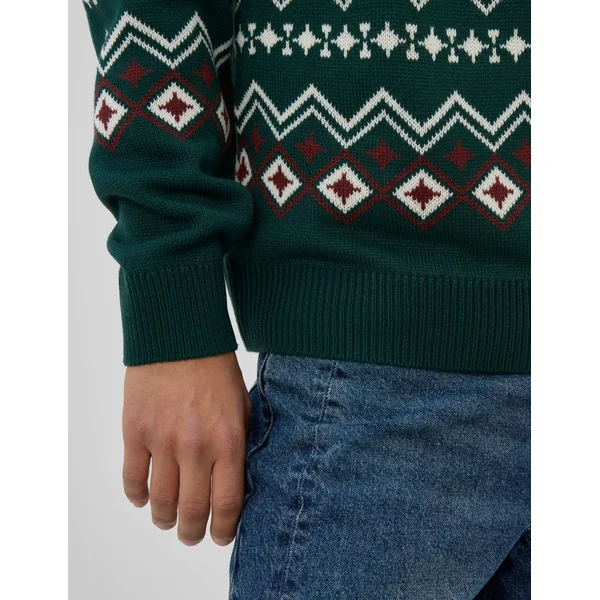 Pull jacquard Vert