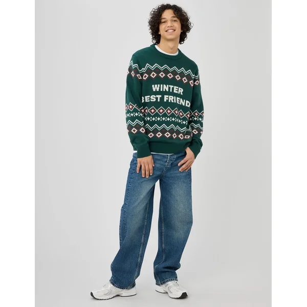 Pull jacquard Vert