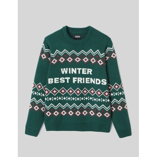 Pull jacquard Vert