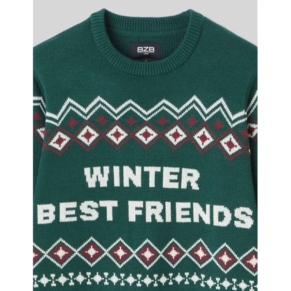 Pull jacquard Vert