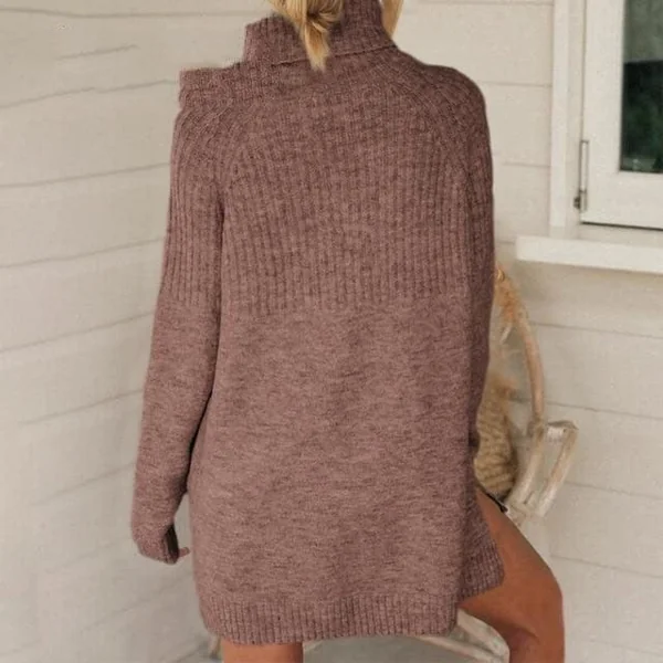 Pull Long Bohème à Col Roulé