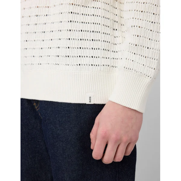 Pull maille fantaisie Blanc écru