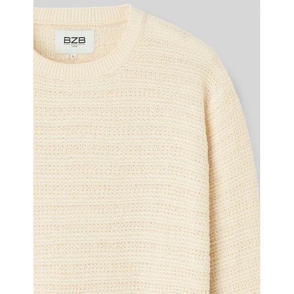 Pull maille fantaisie Naturel