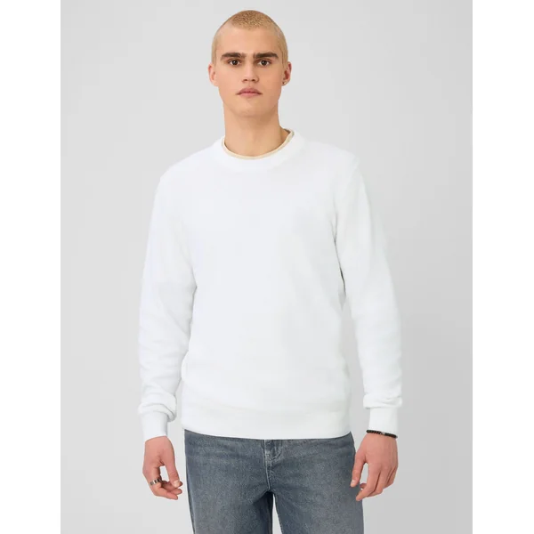 Pull matière fantaisie Blanc