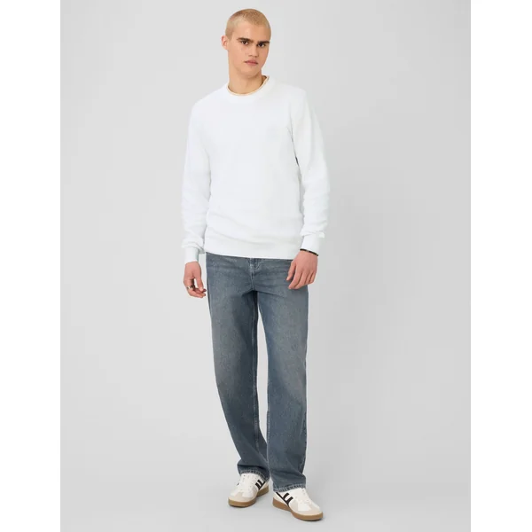 Pull matière fantaisie Blanc
