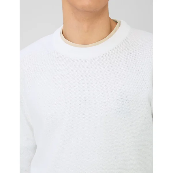 Pull matière fantaisie Blanc