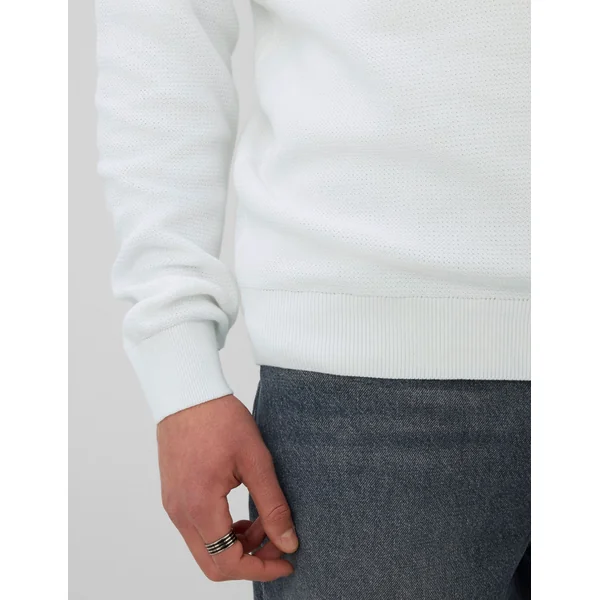 Pull matière fantaisie Blanc