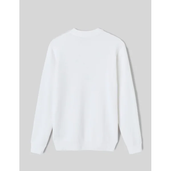 Pull matière fantaisie Blanc