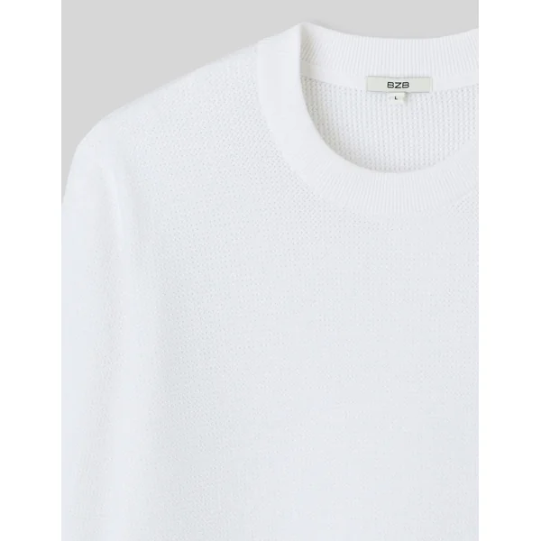 Pull matière fantaisie Blanc