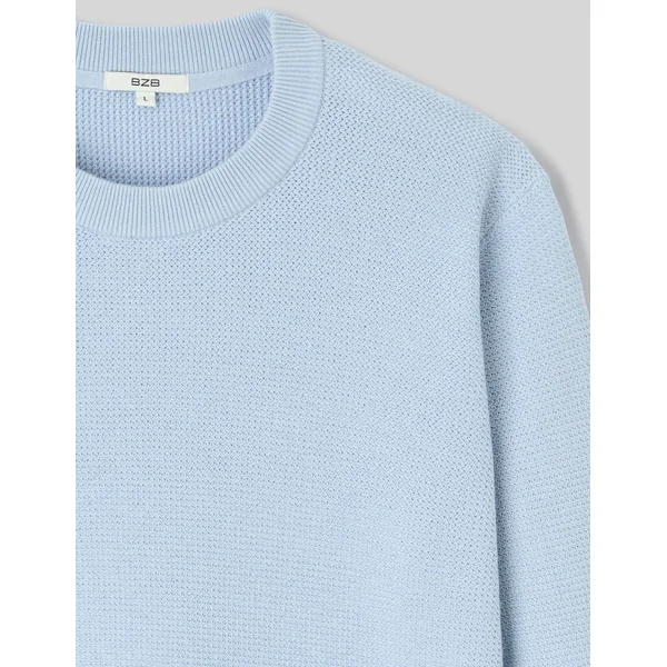 Pull matière fantaisie Bleu clair