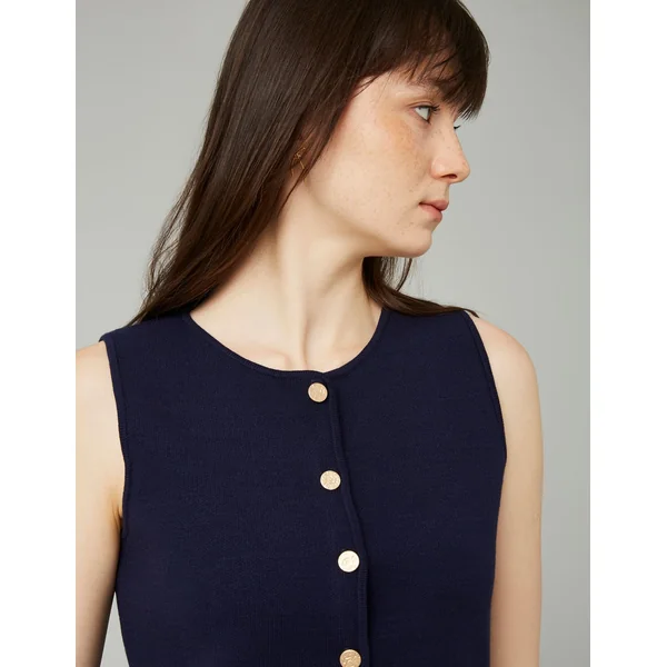 Pull milano boutonné Bleu foncé
