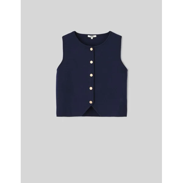 Pull milano boutonné Bleu foncé