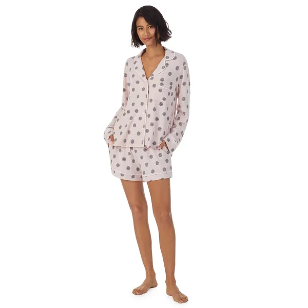 Pyjama avec un short et haut manches longues noir DKNY