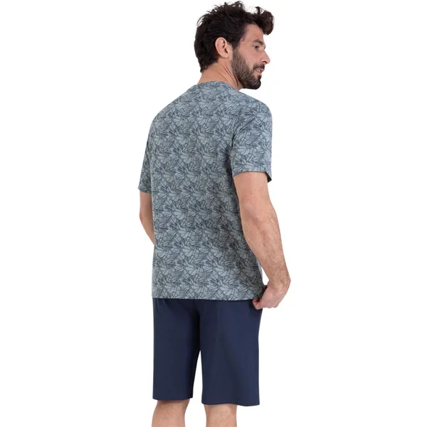 Pyjama court col rond homme Summer Athena multicolore en coton Athéna