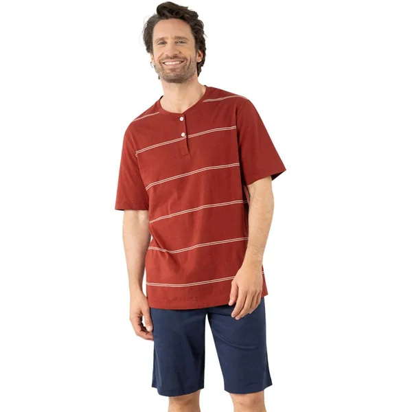 Pyjama court ouvert homme Mercerisé Eminence en coton Eminence