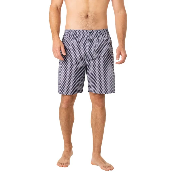 Pyjama court ouvert homme Popeline Eminence bleu en coton Eminence
