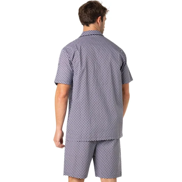 Pyjama court ouvert homme Popeline Eminence bleu en coton Eminence