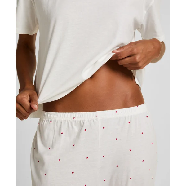 Pyjama en coton imprimé - Blanc