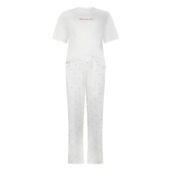 Pyjama en coton imprimé - Blanc