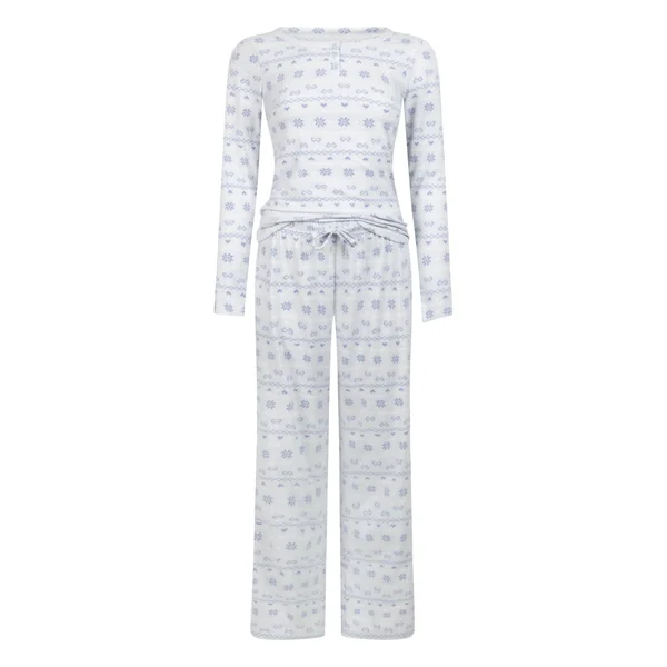 Pyjama en jersey Fairisle - Bleu