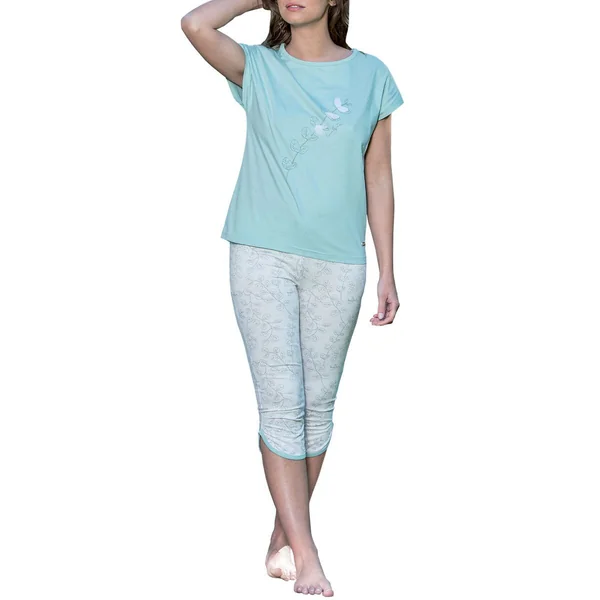 Pyjama femme en coton EUCALYPTUS - Vert d'eau Becquet